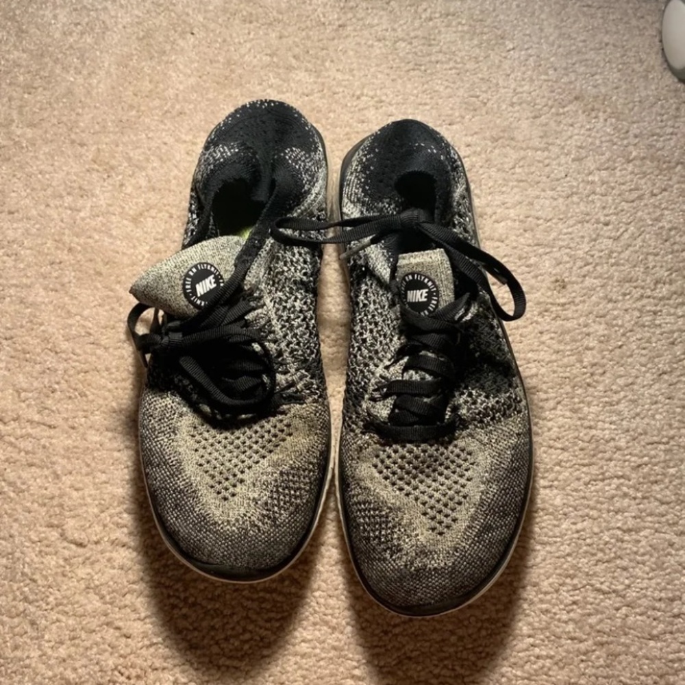Gray and black womens nike running shoes